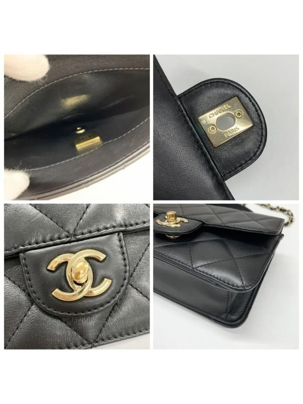 Chanel Top Handle CC Logo Quilted Lambskin